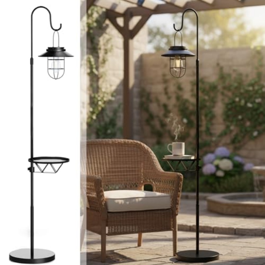 Outdoor Lighting Patio - Lampadaire solaire avec table, support de