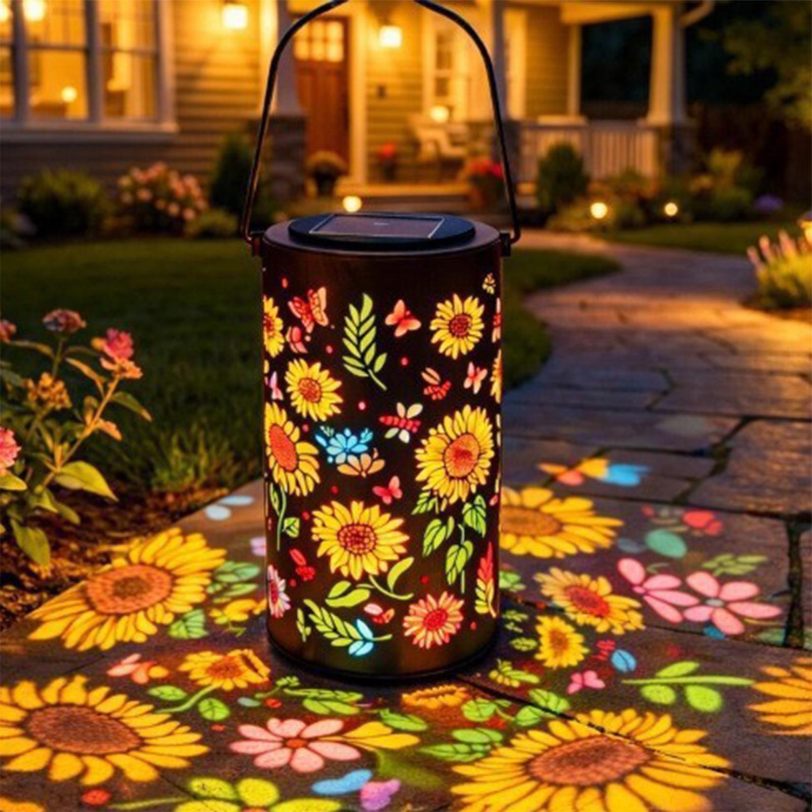 Outdoor Lighting Patio - Lanterne solaire en forme de tournesol,