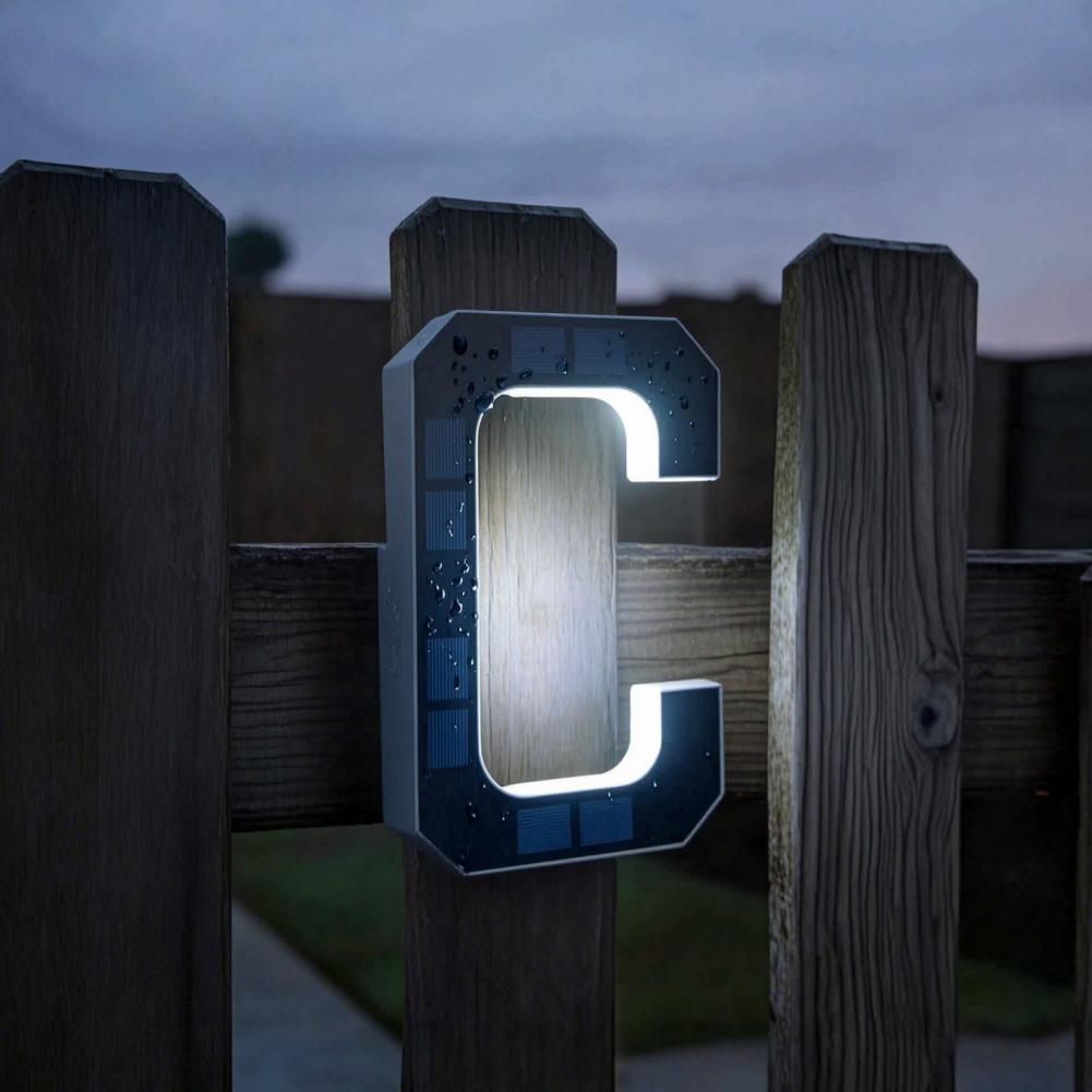 Outdoor Lighting On House - Plaque de numéro de maison solaire,