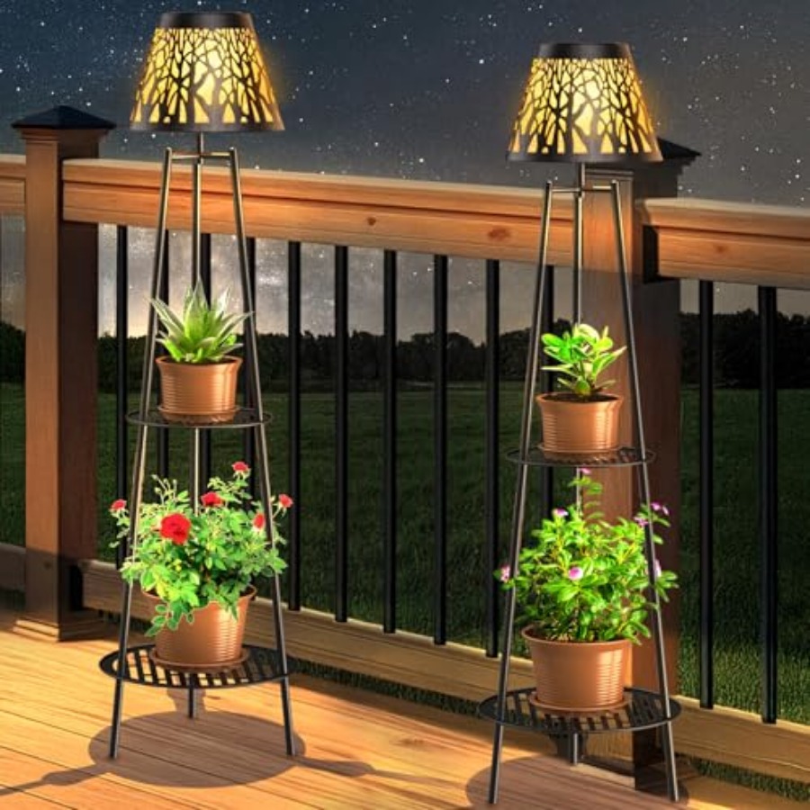 Outdoor Lighting Decoration - Lot de 2 lampes solaires d'extérieur