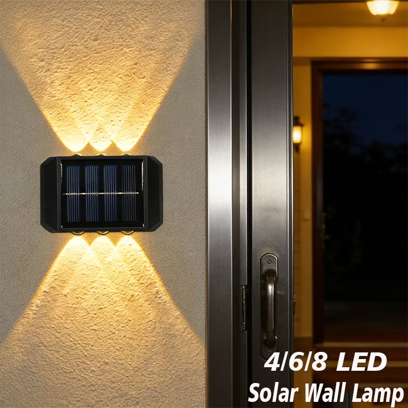 Outdoor Lighting On House - Lampe solaire extérieure à 4/6/8 LED,
