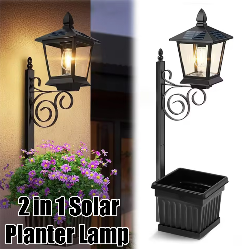 Outdoor Lighting Patio - Lampe solaire 2-en-1 pour pot de