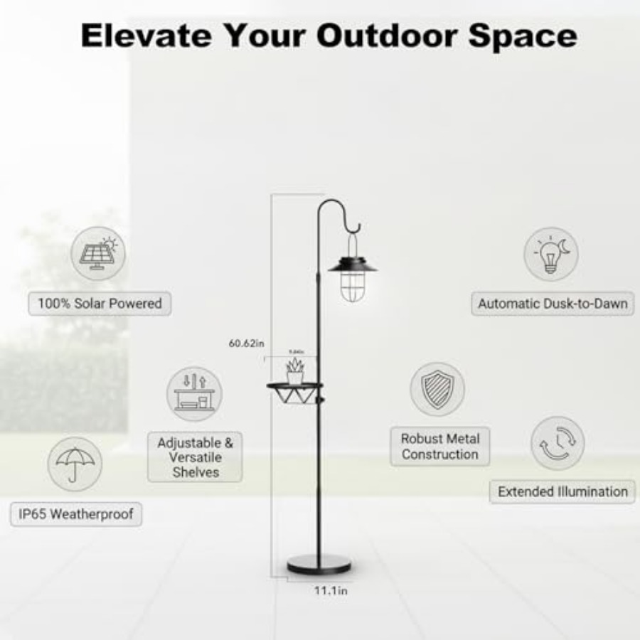 Lampadaire solaire avec table, - Outdoor Lighting Patio avis et prix