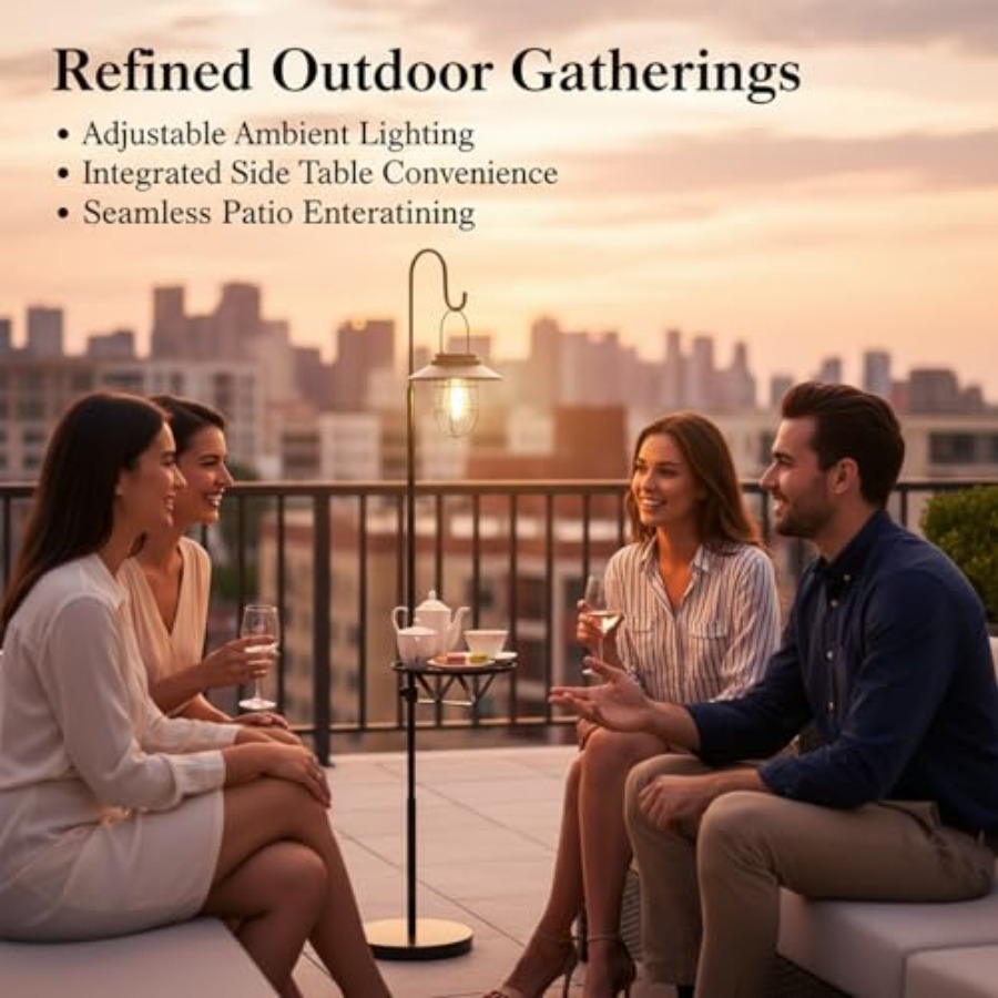 Lampadaire solaire avec table, - Outdoor Lighting Patio avis et prix
