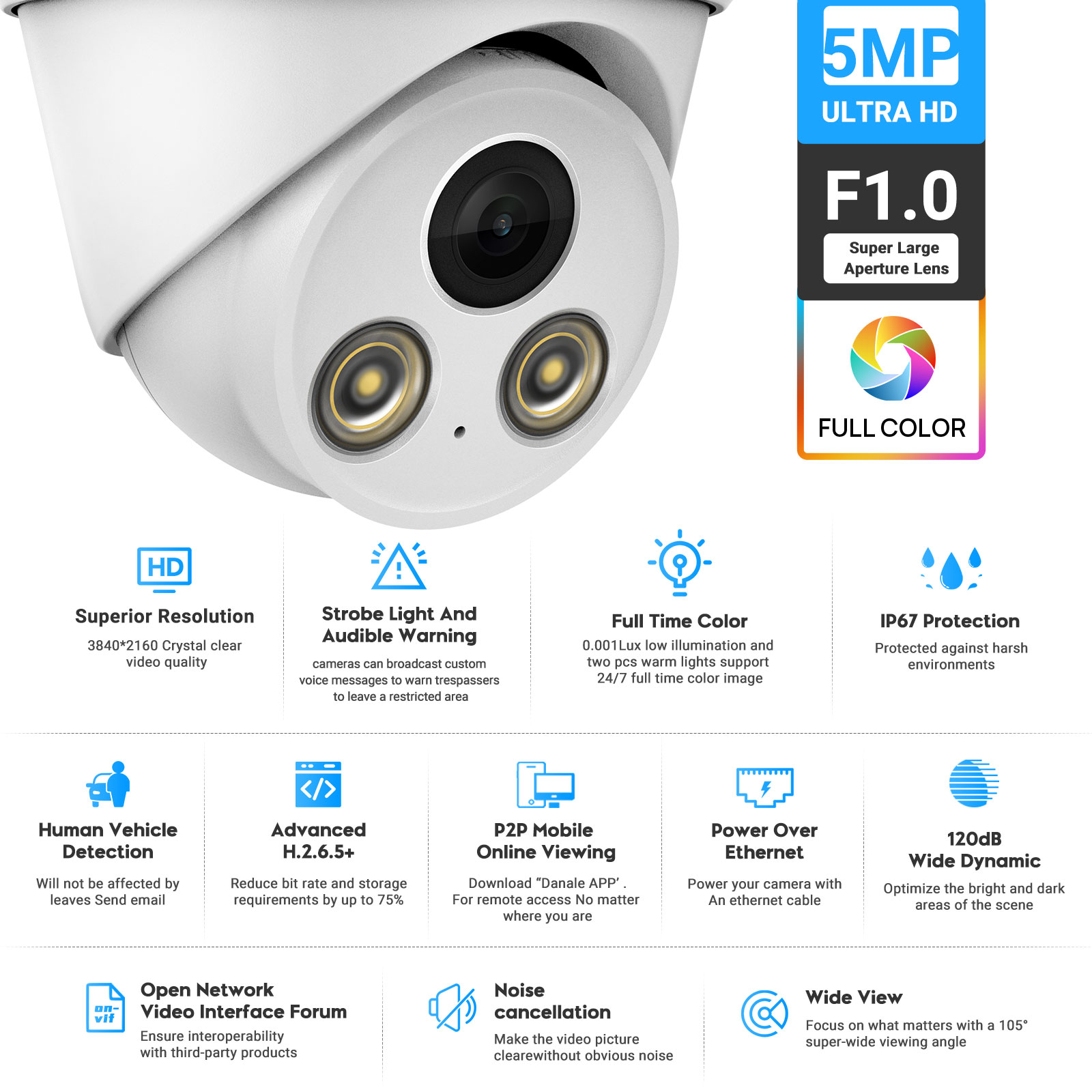 Caméra IP VIKYLIN 5MP avec vis - Outdoor Lighting Options avis et prix
