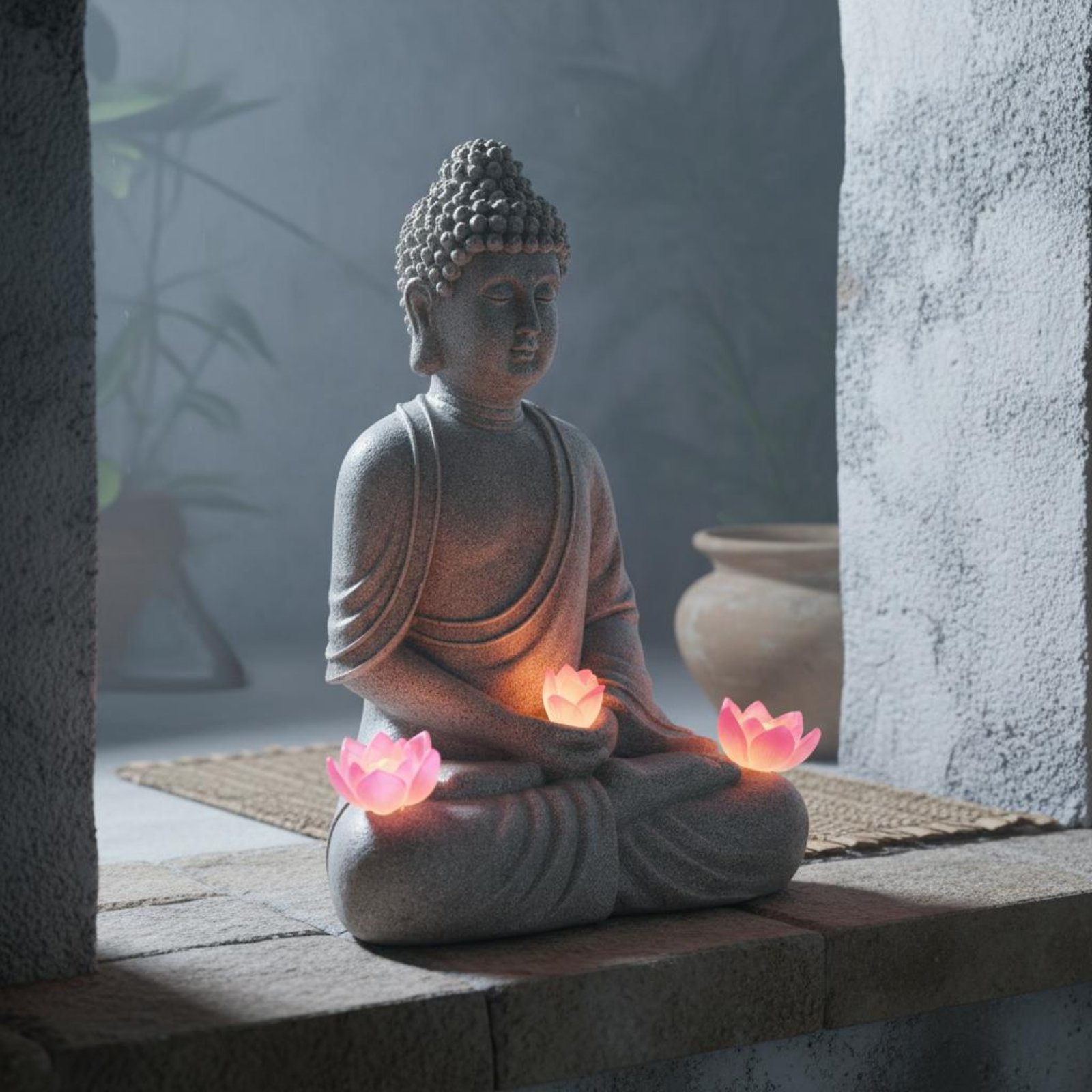 Statue de Bouddha Solaire Exté - Outdoor Lighting Patio avis et prix