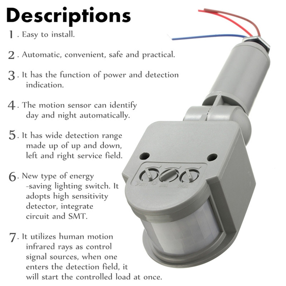 Capteur de mouvement LED 220V  - Outdoor Lighting Timer Switch avis et prix
