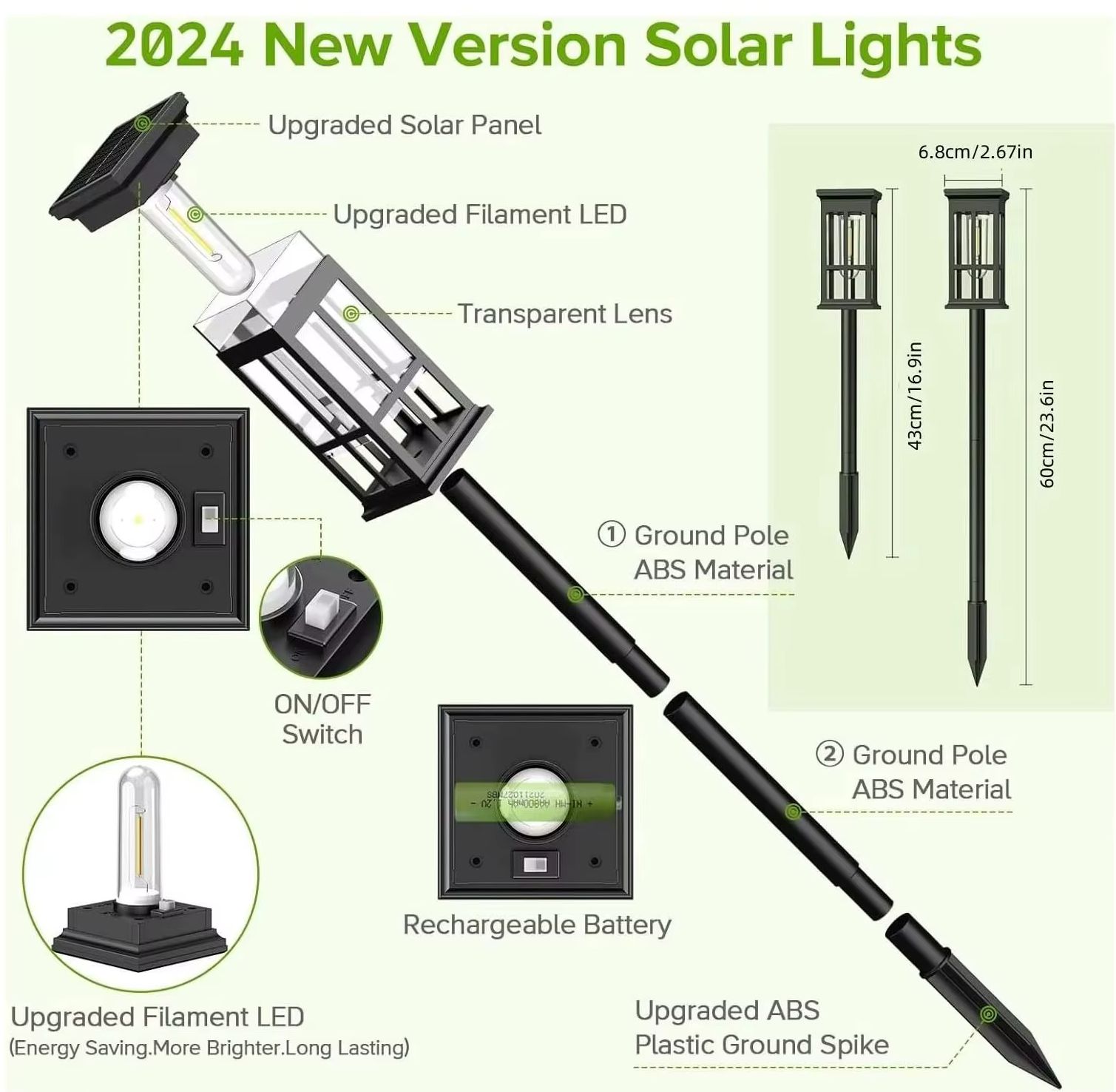 Lampe solaire d'extérieur, écl - Landscape Spike Light avis et prix