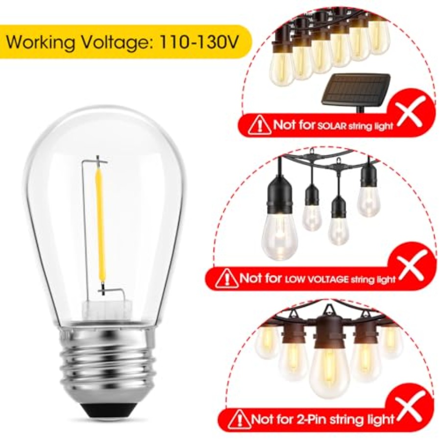 Lot de 36 ampoules LED S14 pou - Outdoor Lighting Patio avis et prix