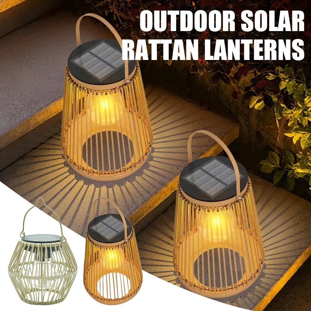 Lanterne solaire en rotin étan - Outdoor Lighting Patio avis et prix