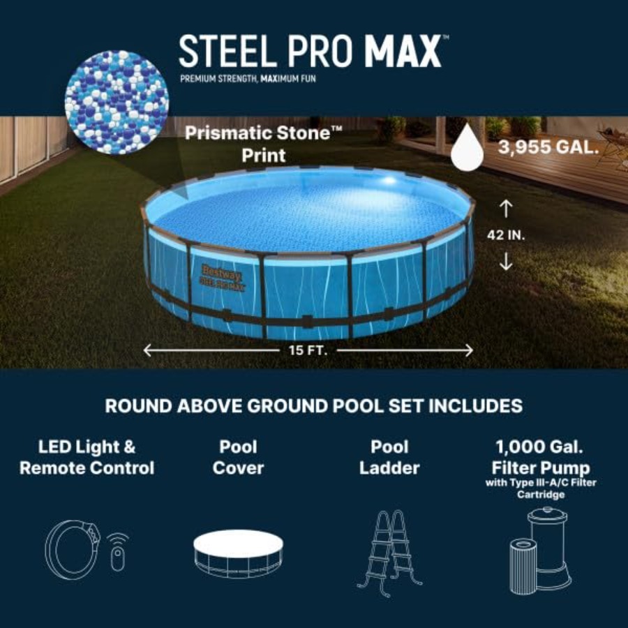 Piscine hors sol ronde de 15'  - Outdoor Lighting In Ground avis et prix